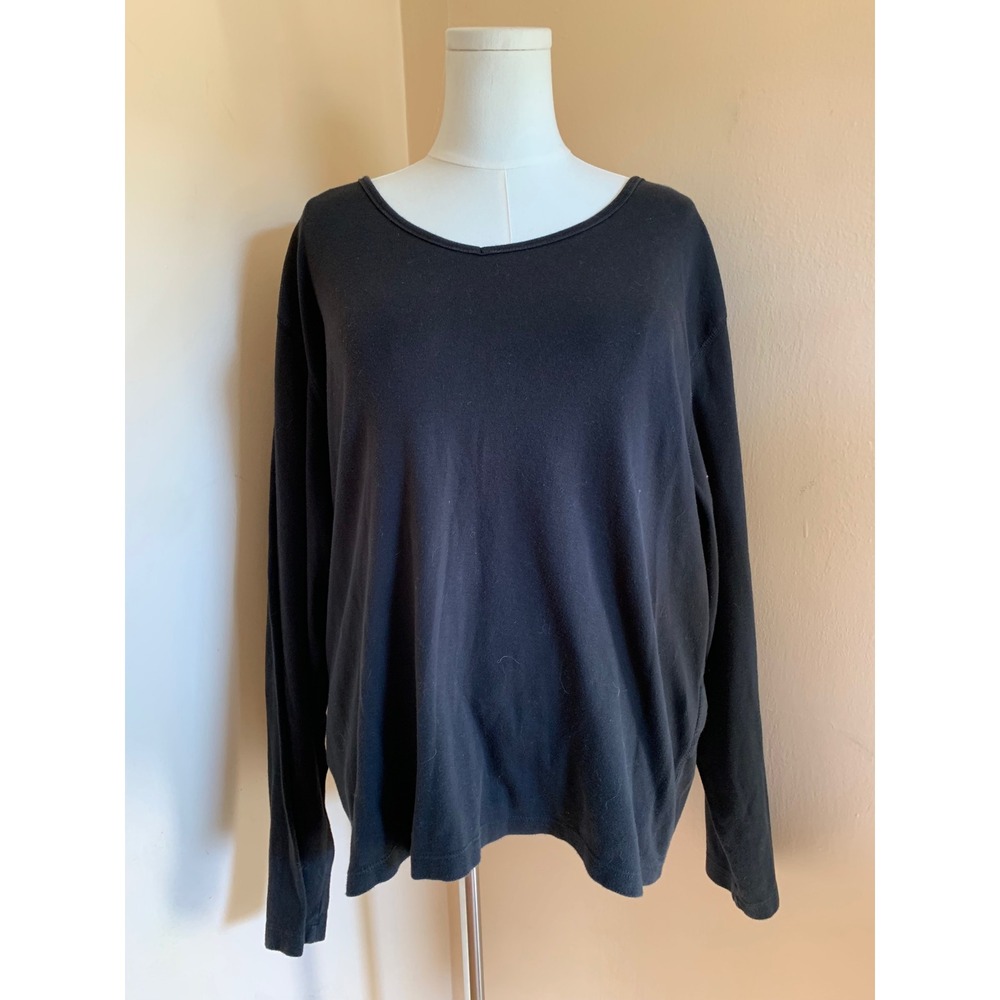 Eddie Bauer Mens Long Sleeve T-Shirt Black Cotton Tall XL